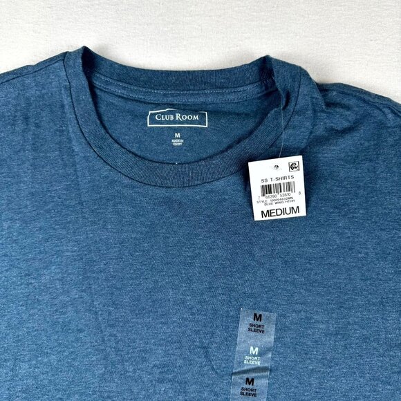 Club Room Men's Crew Neck Performance T Shirt Classic Blue Size Medium - Picture 3 of 4